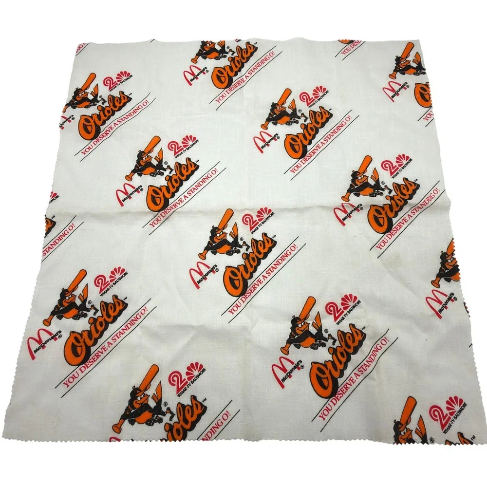 Vintage Baltimore Orioles McDonalds WMAR-TV Bandana You Deserve A Standing O MLB